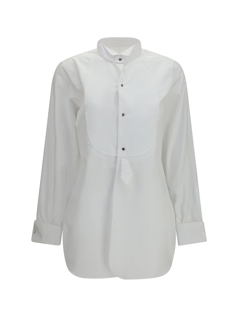 Margiela Margiela Band Collar Tuxedo Shirt White - World Class Fashion