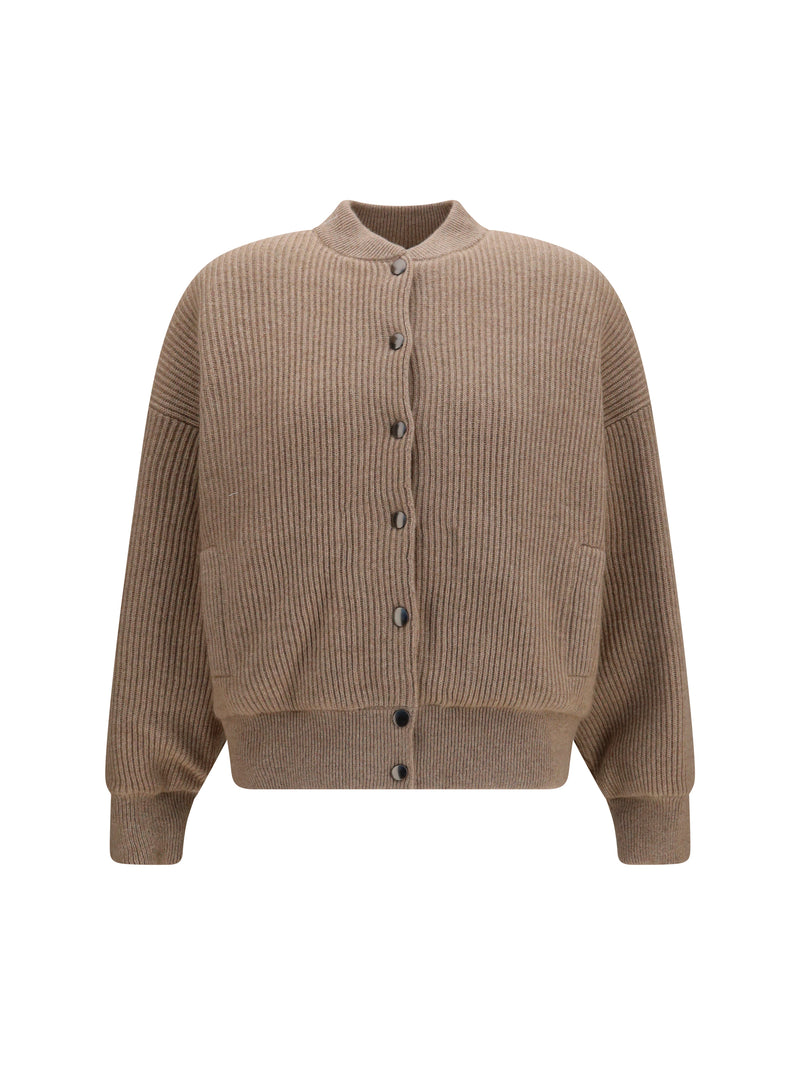 Brunello Cucinelli Brunello Cucinelli Ribbed Cashmere Bomber Brown - World Class Fashion