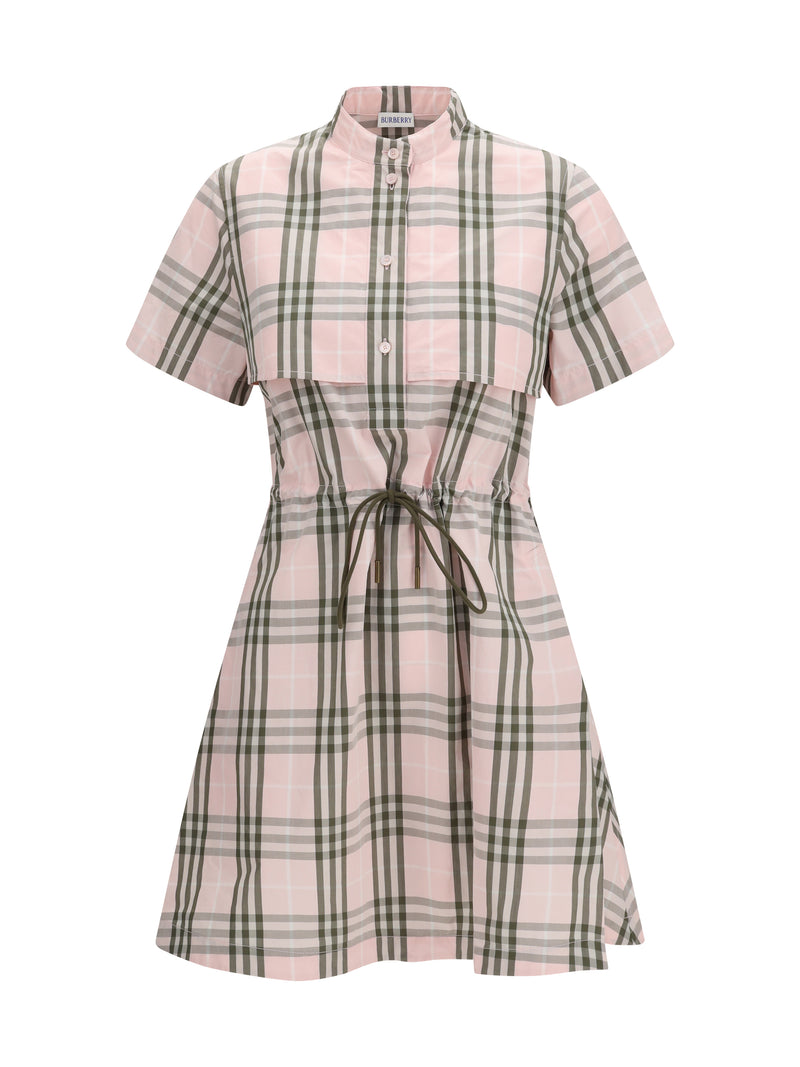 Burberry Burberry Check Cotton Dress Mallow Pink IP Check - World Class Fashion