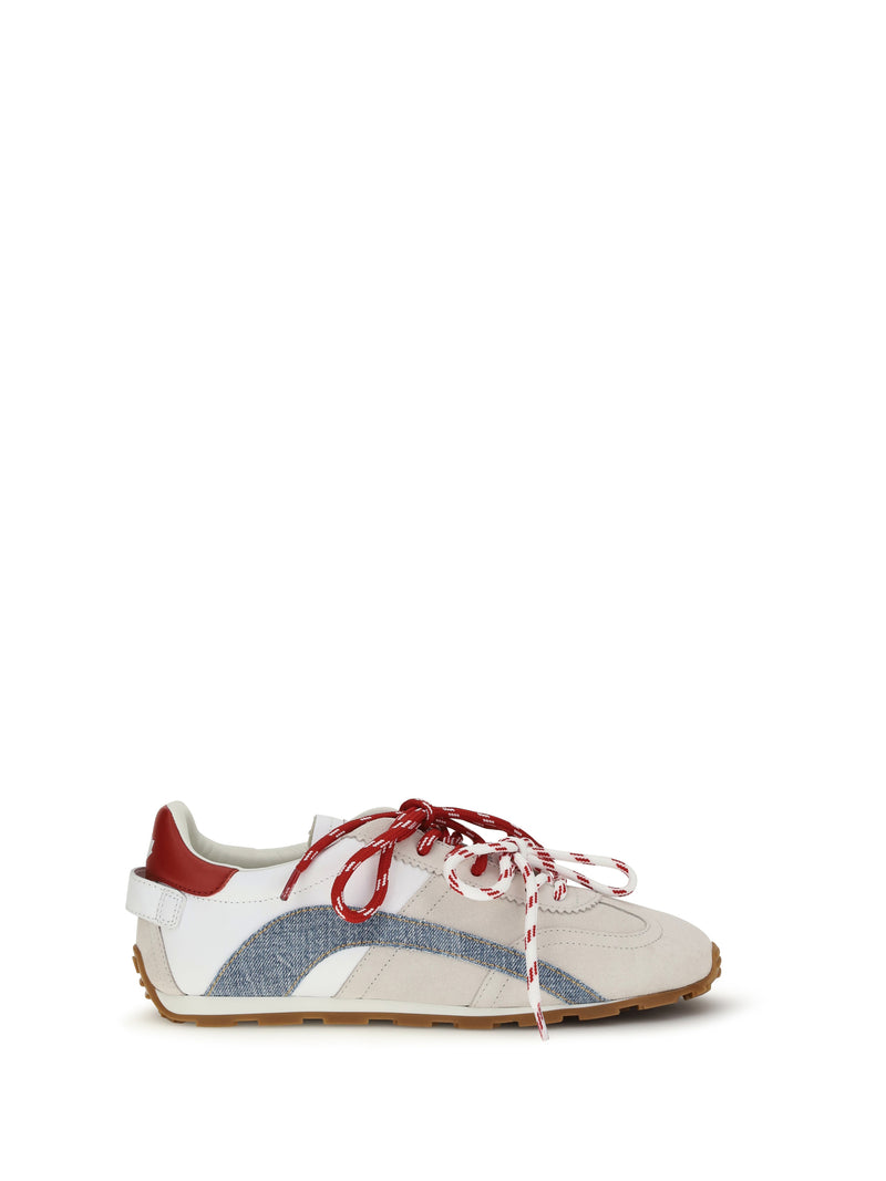 Dsquared2 Dsquared2 Leather Sneakers Bianco+Denim+Rosso - World Class Fashion