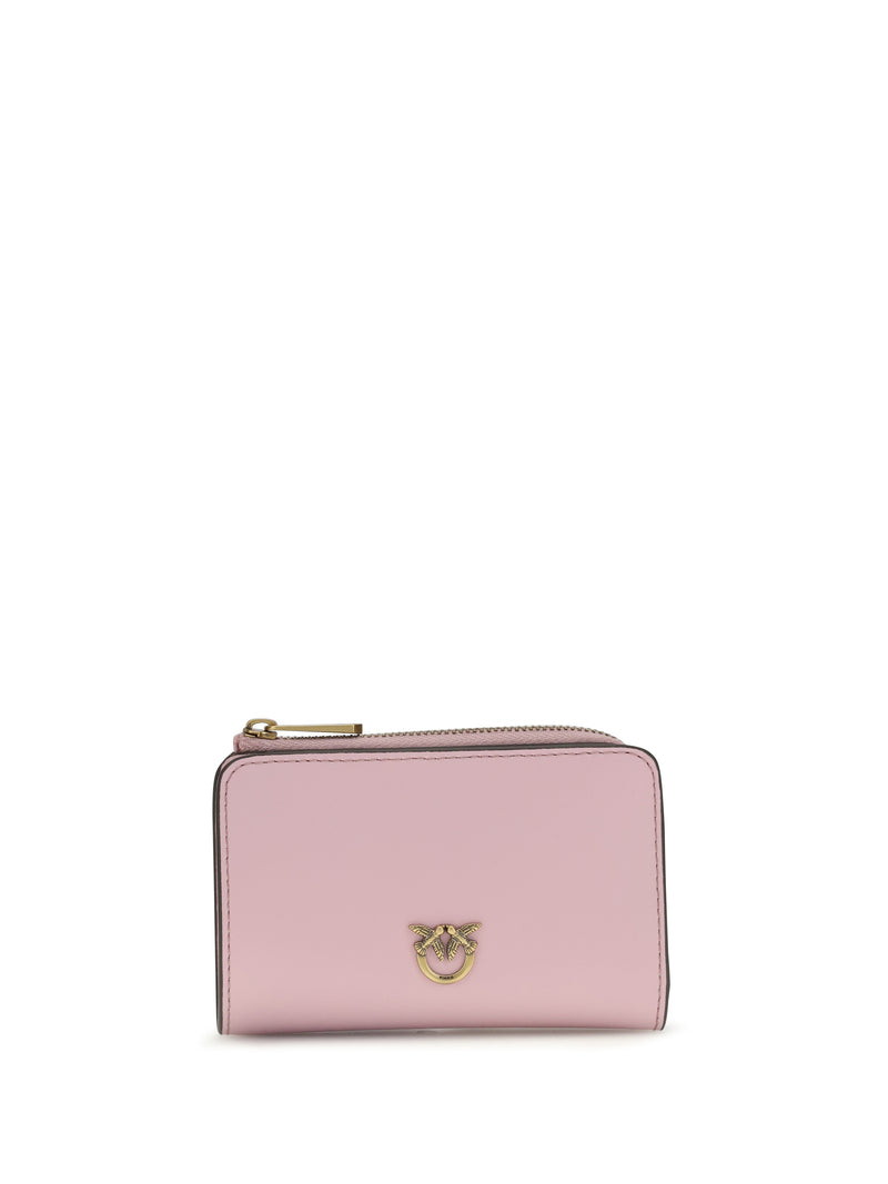 Pinko Pinko Zip Card Holder Rosa Chiaro-Antique Gold - World Class Fashion