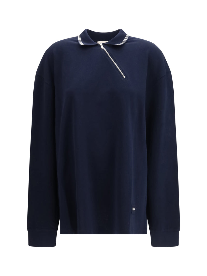 Miu Miu Miu Miu Long-sleeved Polo Bleu Women - World Class Fashion