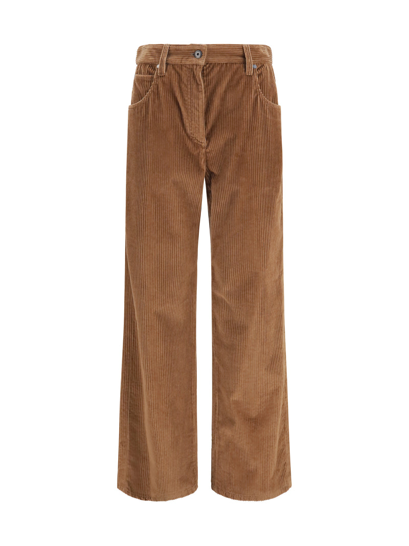 Brunello Cucinelli Brunello Cucinelli Straight Velvet Pants Dattero - World Class Fashion