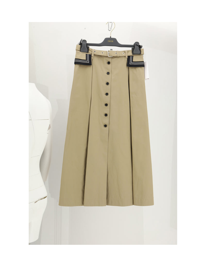 Dior Falda gabardina de algodón Dior beige para mujer - World Class Fashion