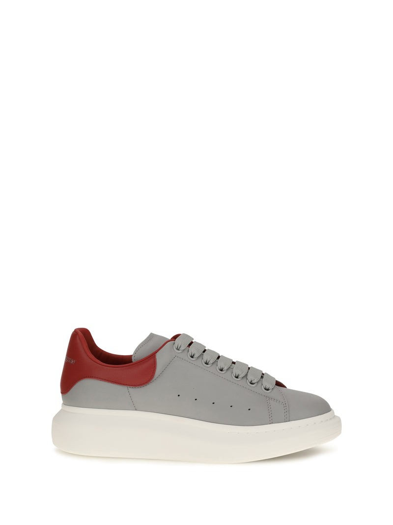 Alexander McQueen Alexander McQueen Leather Sneakers Grey/Flame - World Class Fashion