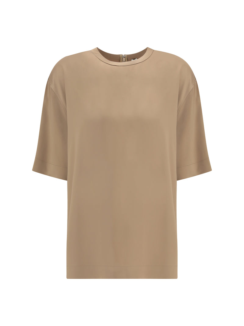 Toteme Toteme Satin T-shirt Latte Women - World Class Fashion