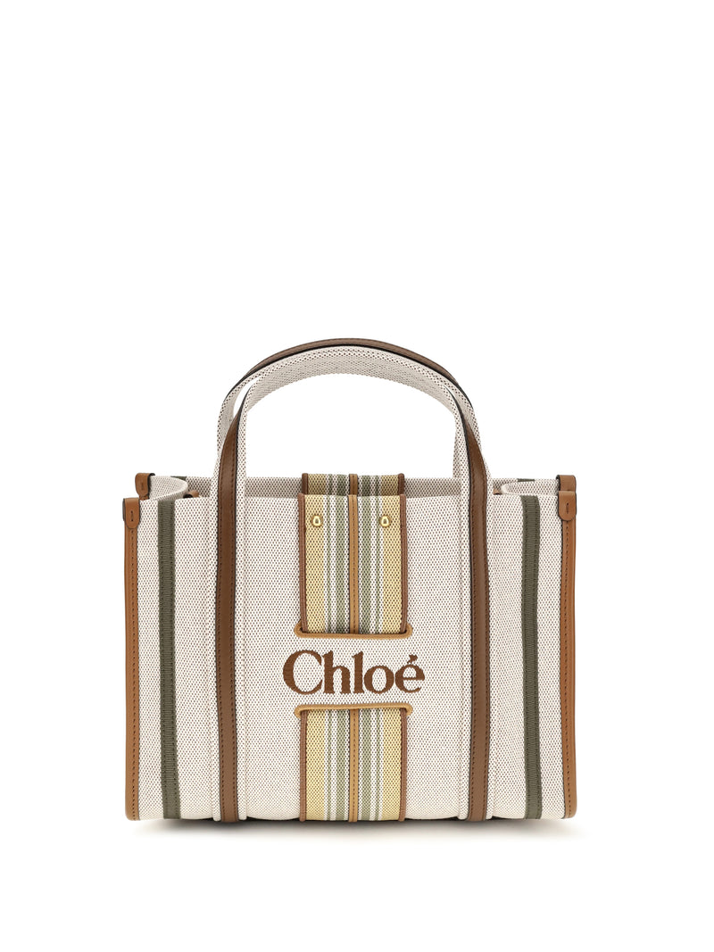 Chloe Chloé Small Woody Loop Canvas Tote Bag Pure Brown - World Class Fashion