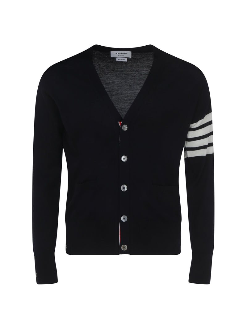 Thom Browne Thom Browne Virgin Wool Cardigan Navy - World Class Fashion