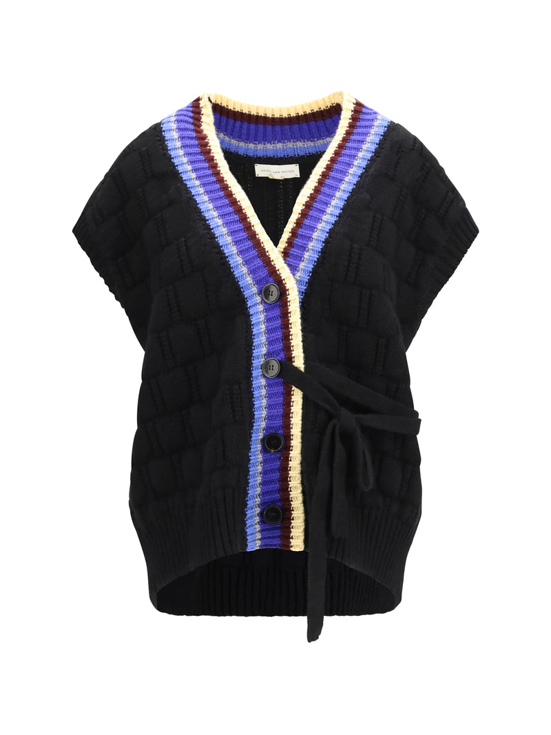 Dries Van Noten Dries Van Noten V-neck Wool Cashmere Cardigan Black - World Class Fashion