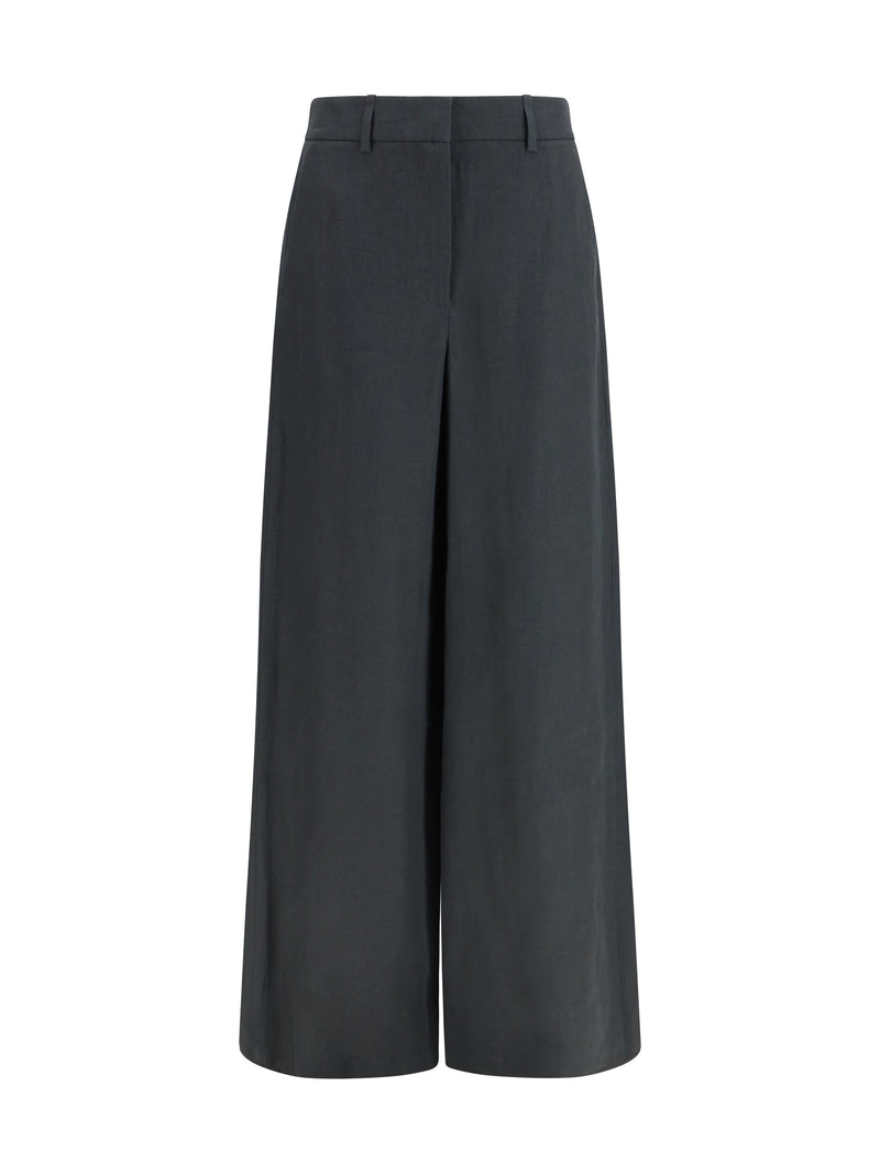Giorgio Armani Giorgio Armani Linen Trousers Dark Shadow Women - World Class Fashion
