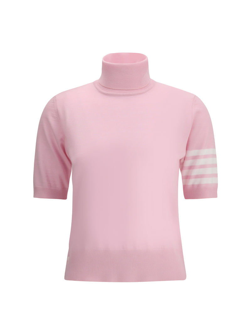 Thom Browne Thom Browne Virgin Wool Turtleneck Sweater Light Pink - World Class Fashion