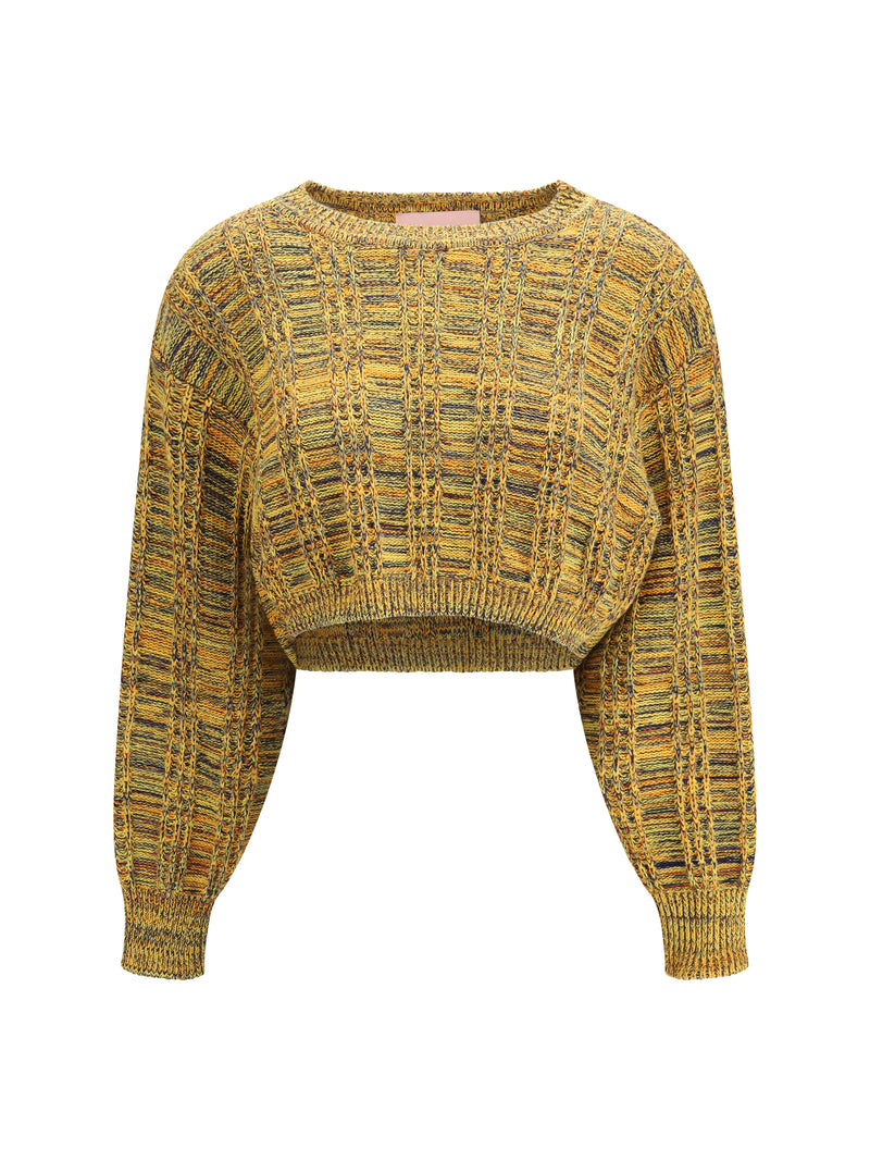 Kristina Ti Kristina Ti Groove Crop Sweater Ochre - World Class Fashion