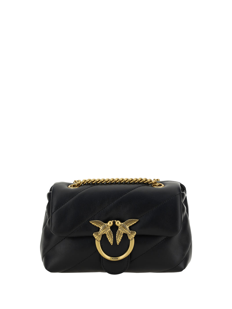 Pinko Pinko Love Mini Puff Shoulder Bag Nero-Antique Gold - World Class Fashion