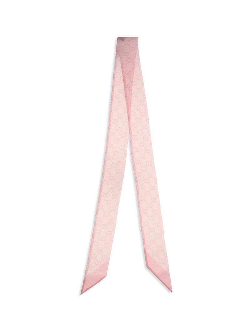 Gucci Gucci Printed Silk Twill Scarf Roseate/Pink - World Class Fashion