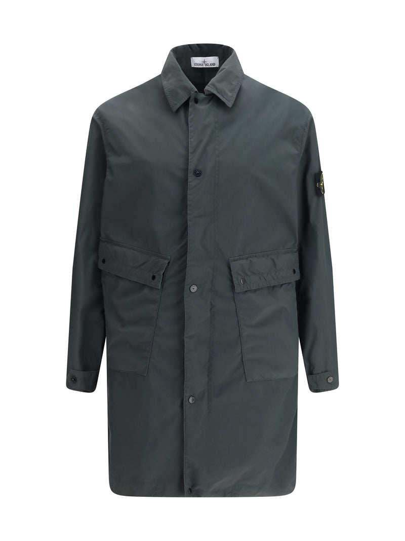 Stone Island Stone Island 7100007 Light Compact Poly-tc Car Coat Charcoal - World Class Fashion