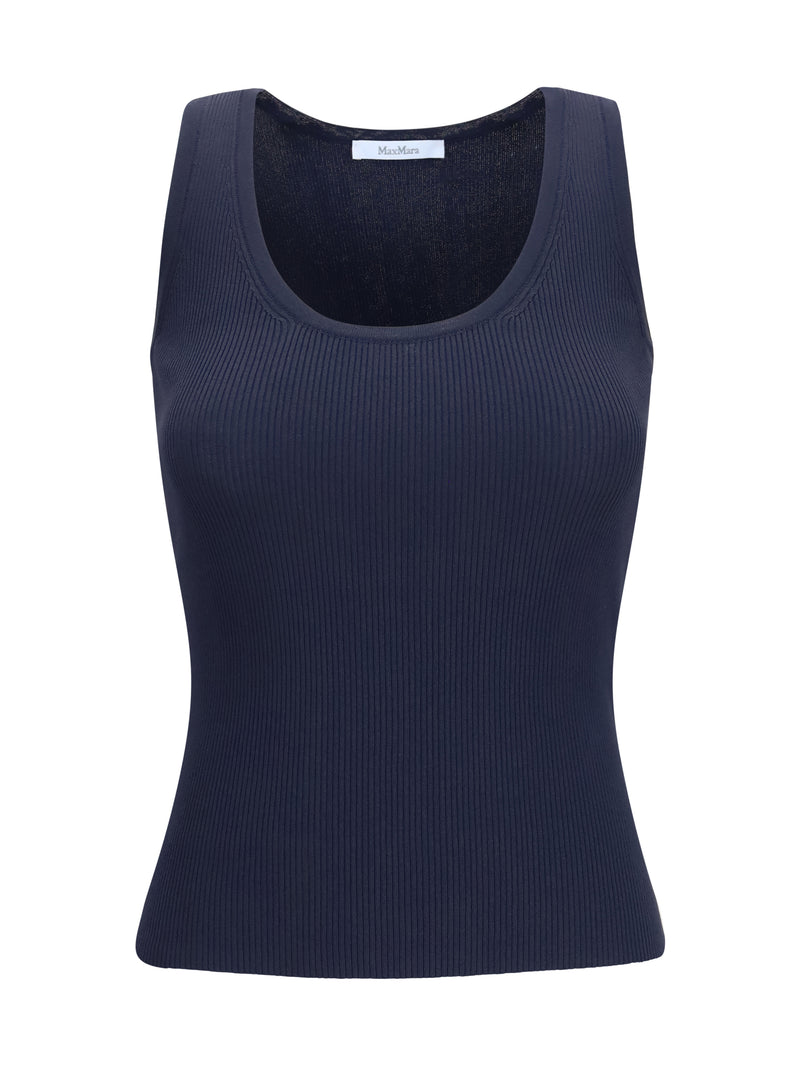 Max Mara Max Mara Ribbed Jersey Tank Top Blue Women - World Class Fashion