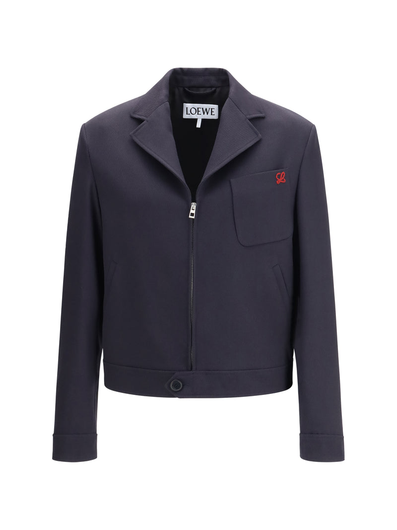 Loewe Loewe Mid-weight Wool Cavalry Jacket Dark Navy Blue - World Class Fashion