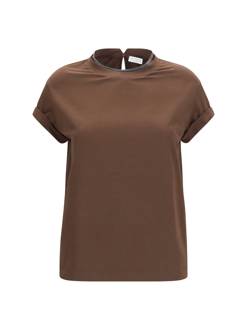 Brunello Cucinelli Brunello Cucinelli Cotton T-shirt Fondente - World Class Fashion
