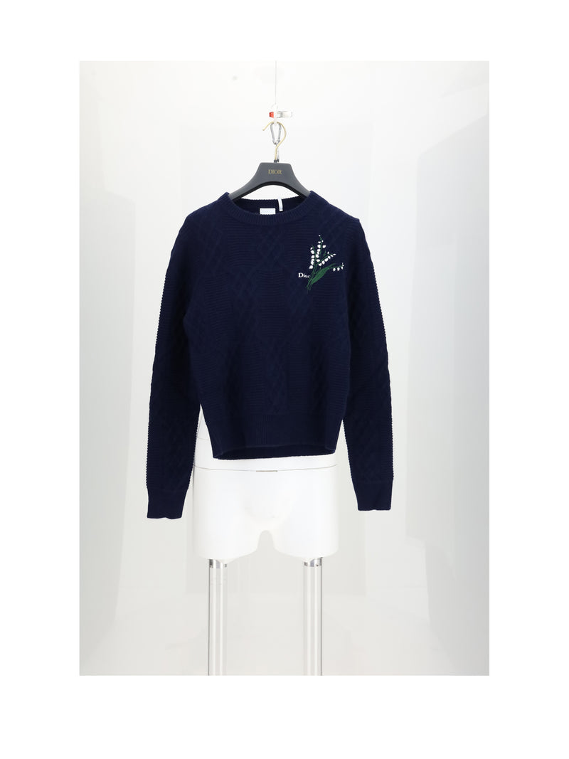 Dior Dior Ni-Cable and Brod Knit Blue Women - World Class Fashion