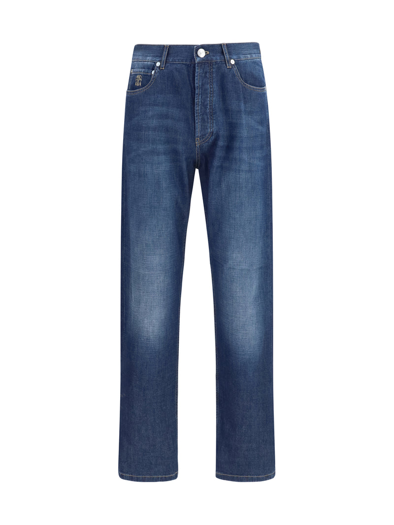 Brunello Cucinelli Brunello Cucinelli Lightweight Denim Pants Denim Scuro - World Class Fashion