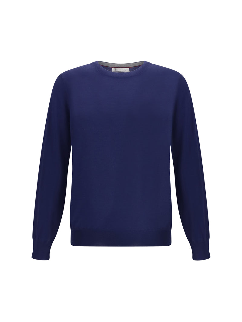 Brunello Cucinelli Brunello Cucinelli Virgin Wool Sweater Royale+Grigio Chiaro - World Class Fashion