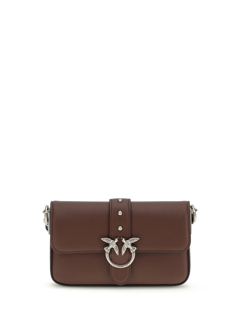 Pinko Pinko Baby Love Shoulder Bag Burgundy Wine-Old Silver - World Class Fashion
