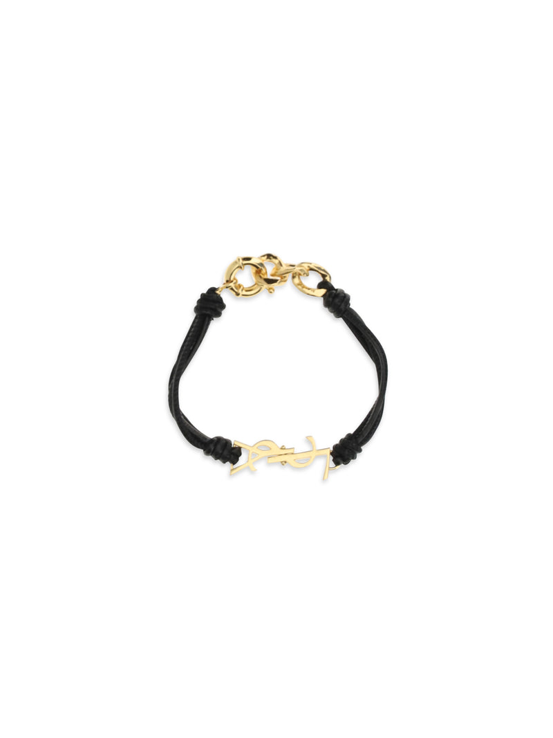 Saint Laurent Saint Laurent Cassandre Multi-wrap Bracelet Black - World Class Fashion
