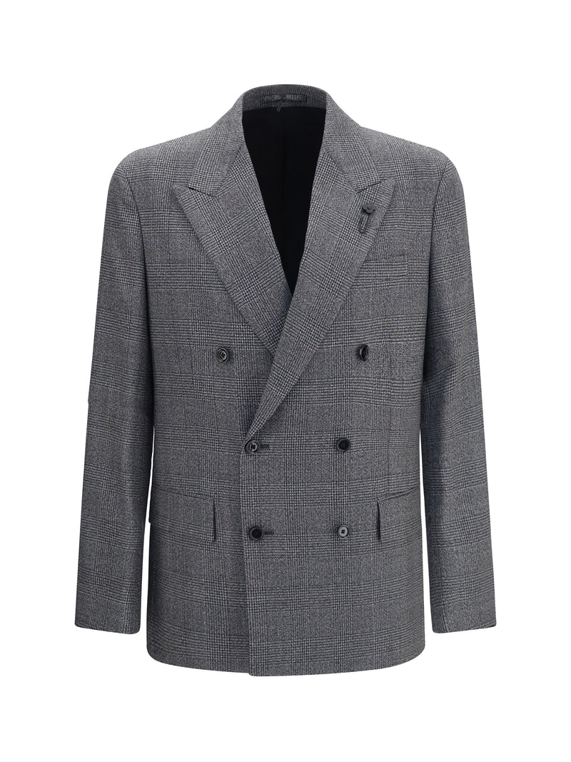 Lardini Lardini Double-breasted Wool Blazer Grey Men - World Class Fashion