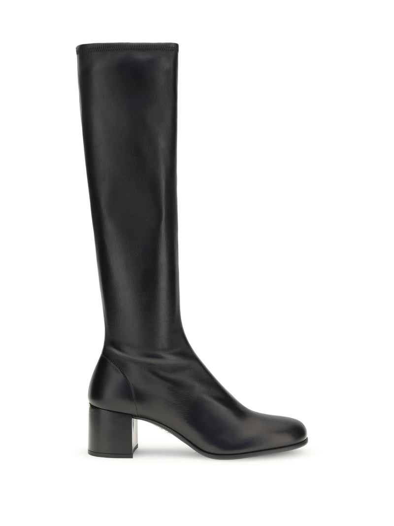 Prada Prada Women Leather Boots Black - World Class Fashion