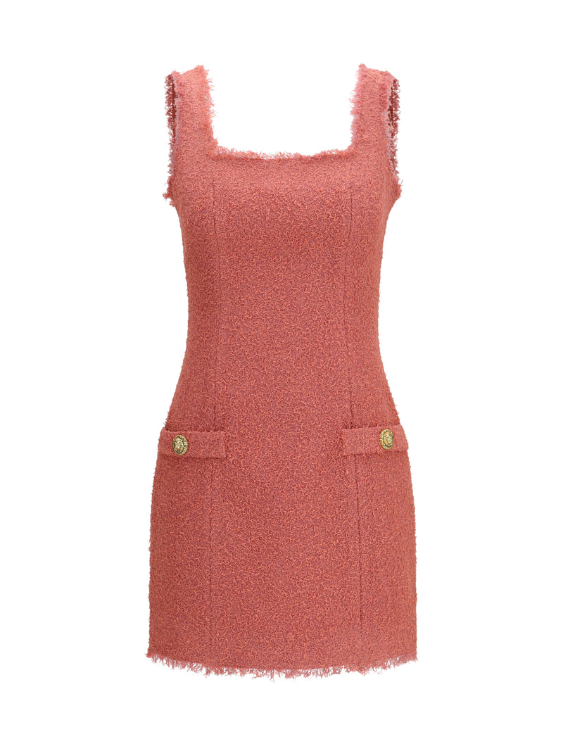 Balmain Balmain Short Tweed Dress Rose Women - World Class Fashion