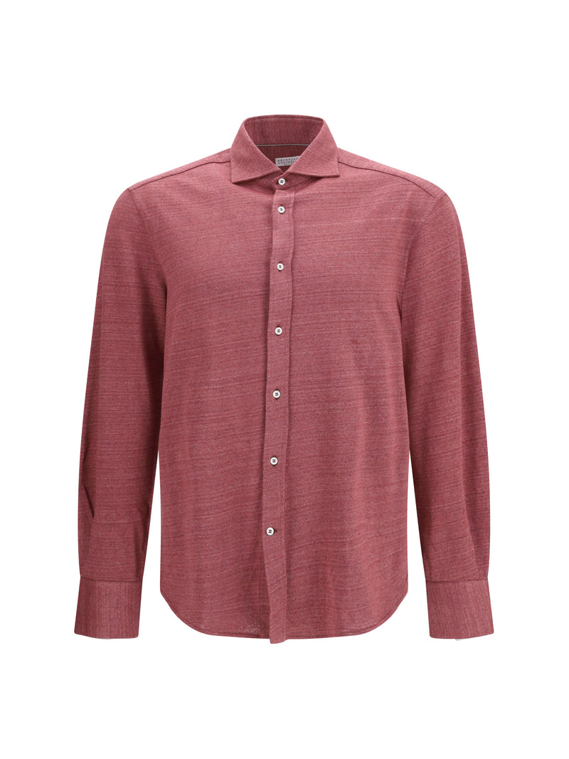 Brunello Cucinelli Brunello Cucinelli Linen Cotton Knit Shirt Corallo - World Class Fashion