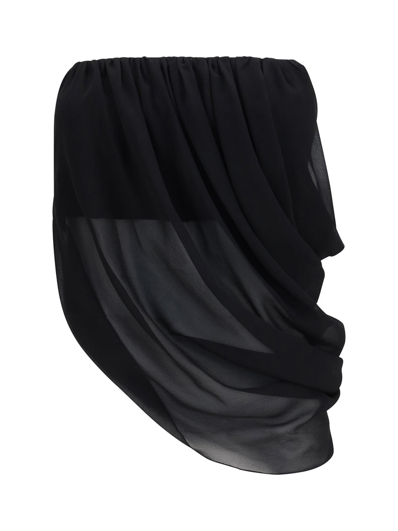 Francesco Murano Francesco Murano Sheer Draped Top Black Women - World Class Fashion
