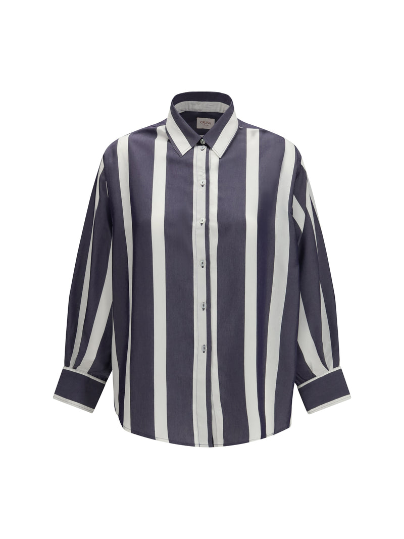 Cruna Cruna Oversized Striped Shirt Notte Women - World Class Fashion
