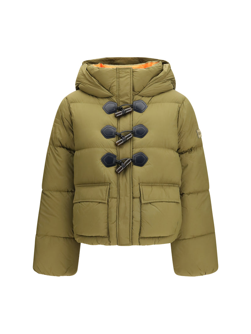 Ganni Ganni Future Nylon Puffer Jacket Military Olive - World Class Fashion