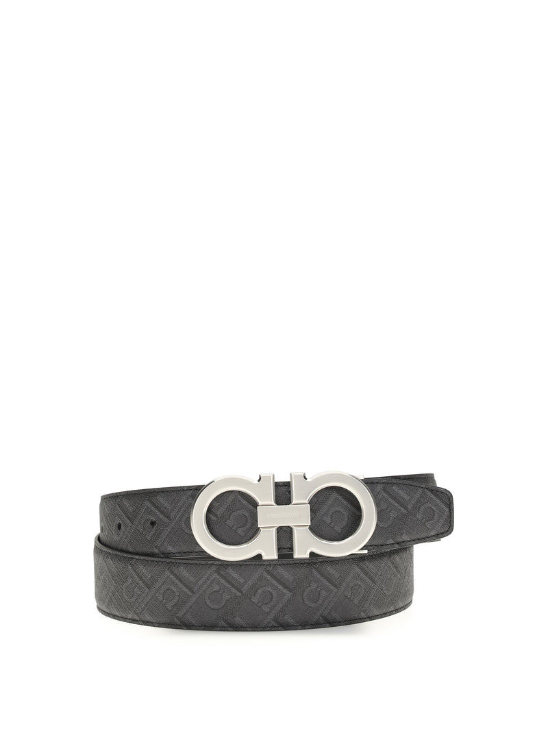 Ferragamo Ferragamo Reversible Gancini Belt Nero/Grigio - World Class Fashion