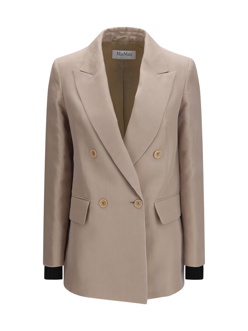 Max Mara Max Mara Feltro Silk Blazer Sabbia - World Class Fashion