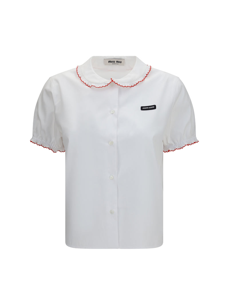 Miu Miu Miu Miu Embroidered Poplin Shirt - World Class Fashion