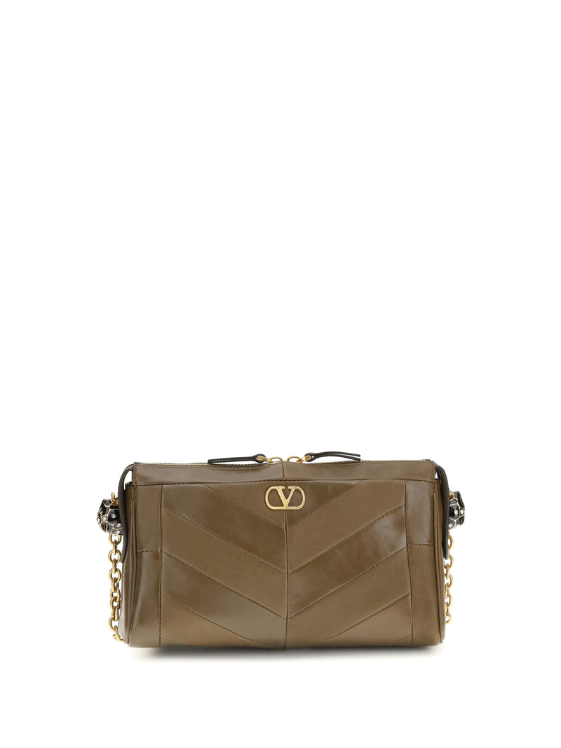 Valentino Garavani Valentino Garavani Small Panthea Chevron Nappa Bag Tundra - World Class Fashion