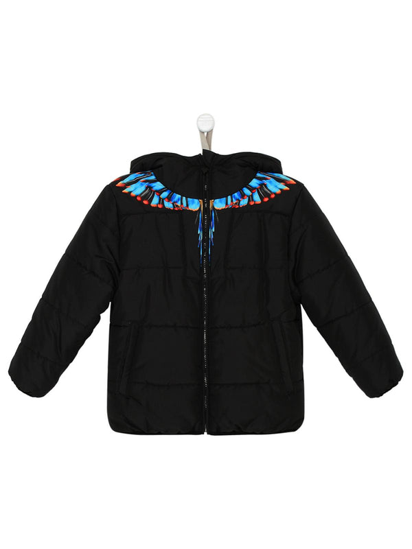 Marcelo Burlon Black Polyester Grizzly Wings Jacket