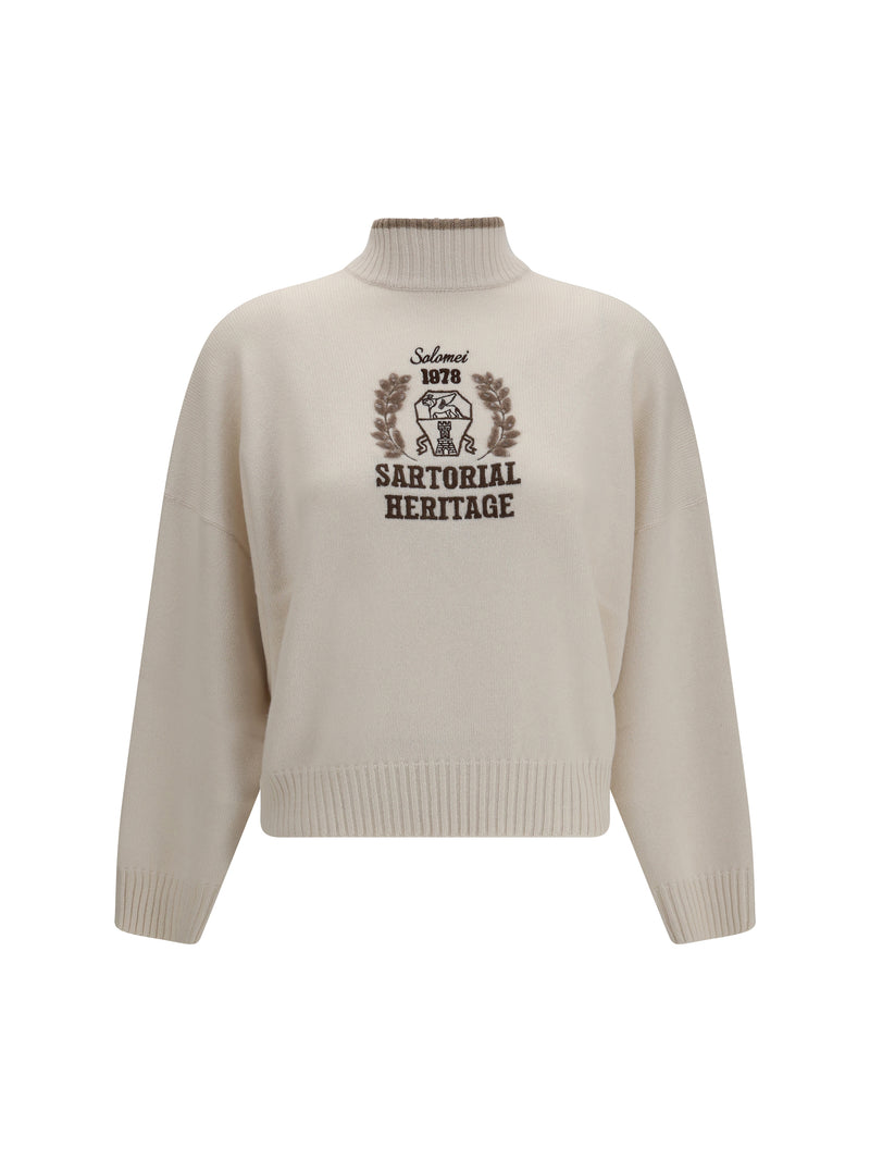 Brunello Cucinelli Brunello Cucinelli High Neck Sweater English White/Brown - World Class Fashion
