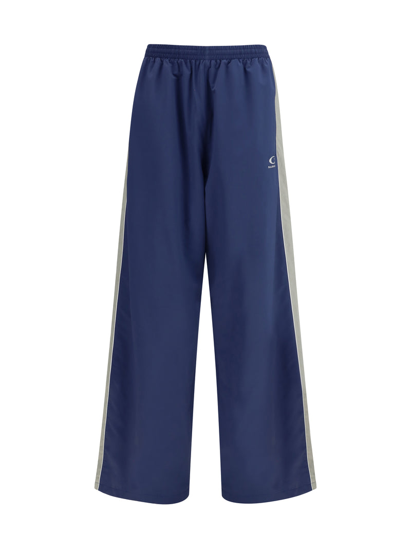 Balenciaga Balenciaga Technical Satin Track Pants Marine Blue - World Class Fashion