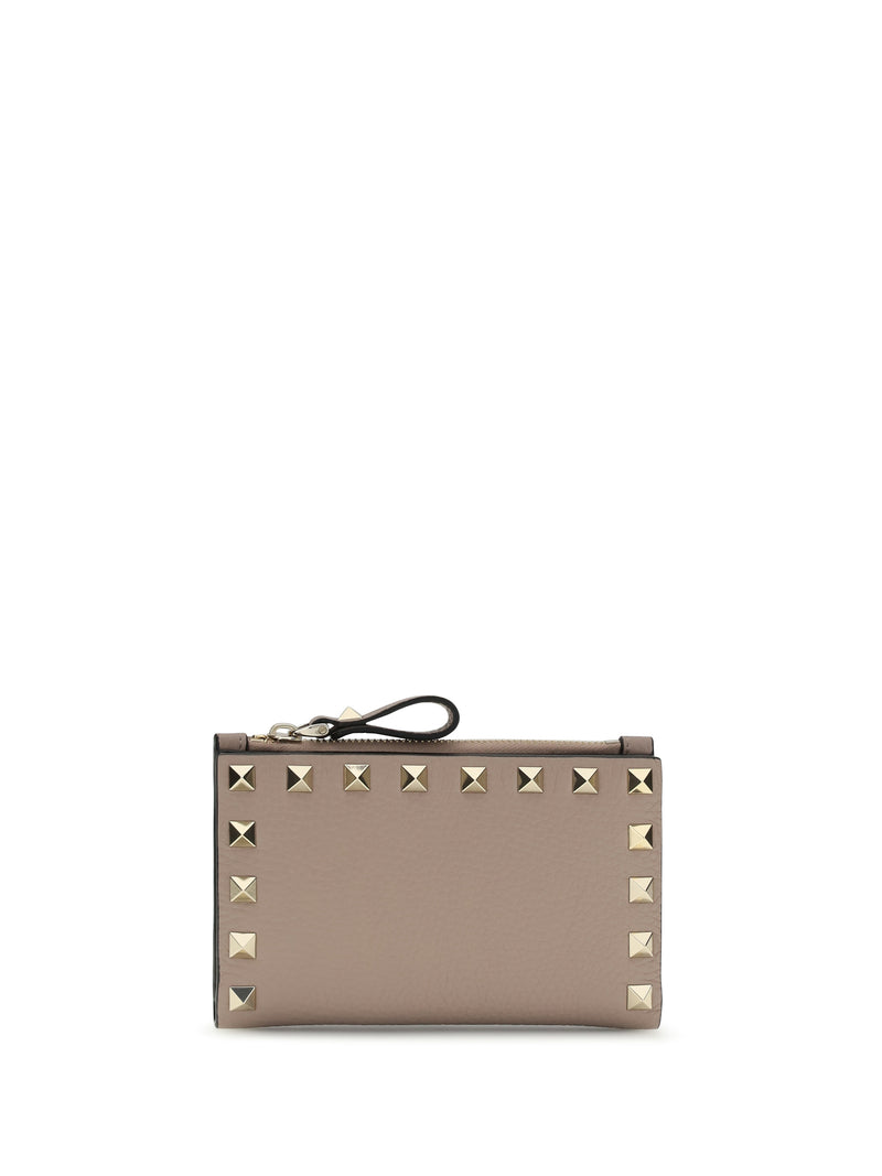 Valentino Garavani Valentino Garavani Rockstud Card Holder Poudre - World Class Fashion