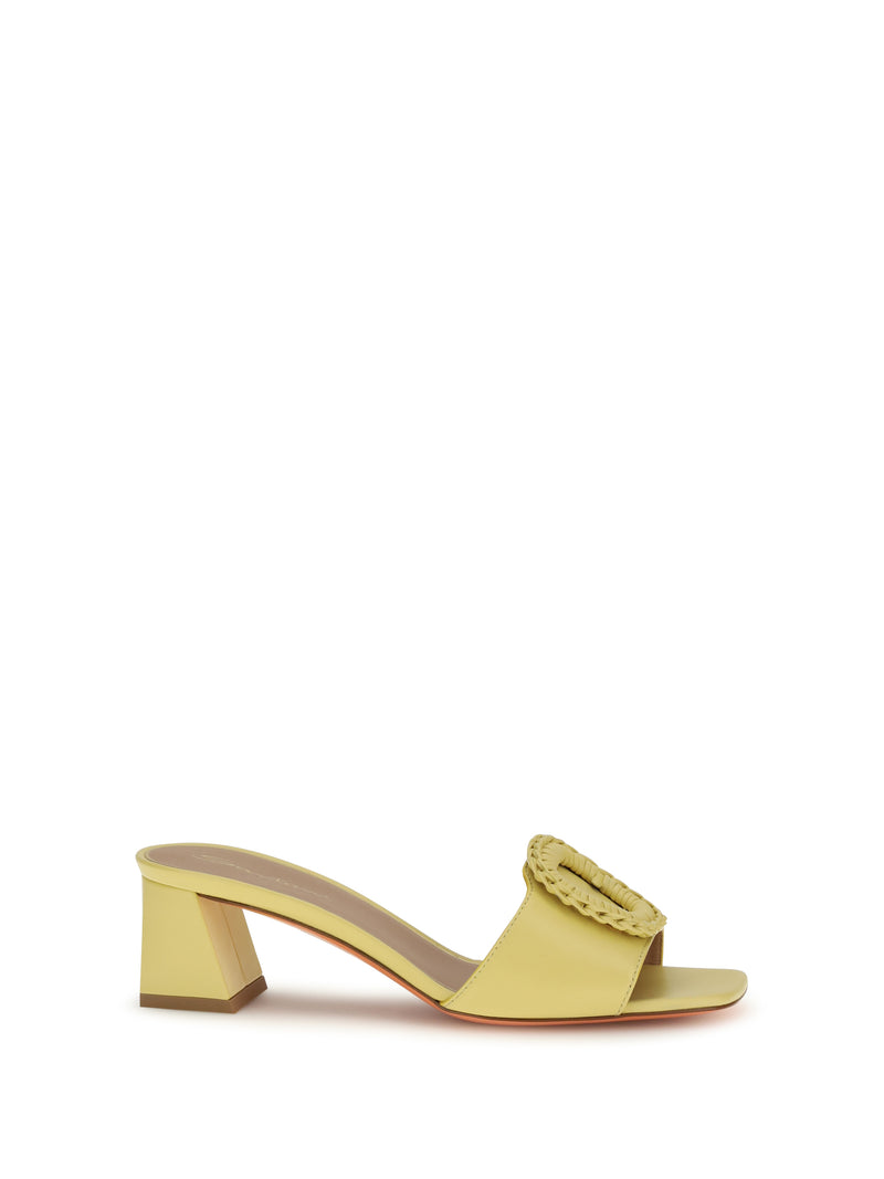 Santoni Santoni Leather Sandals Mules Yellow Women - World Class Fashion