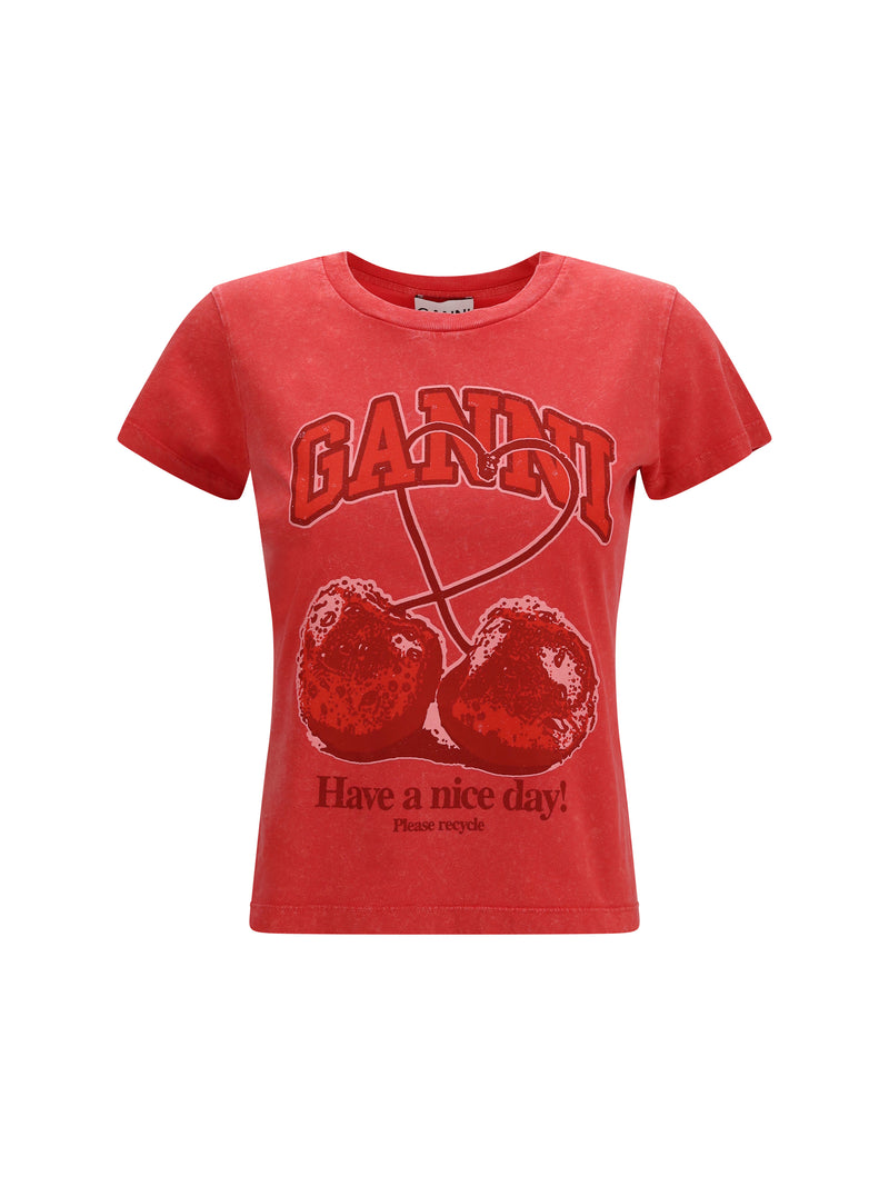 Ganni Ganni Future Cherry T-shirt High Risk Red Women - World Class Fashion