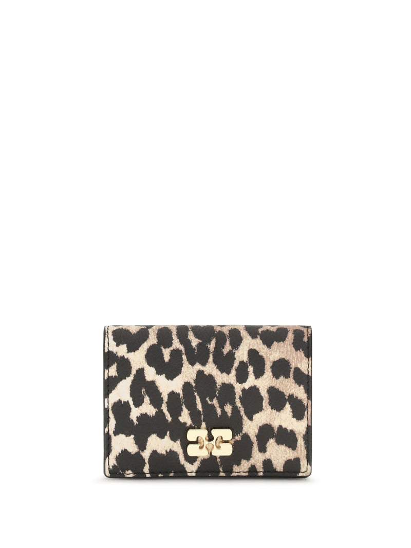 Ganni Ganni Bou Animal Print Card Holder Almond Milk - World Class Fashion