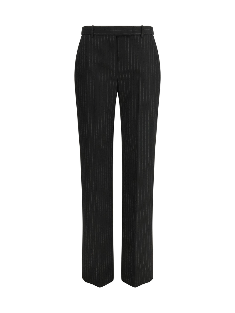 Alexander McQueen Alexander McQueen Pinstriped Tailored Pants Black/Gold - World Class Fashion