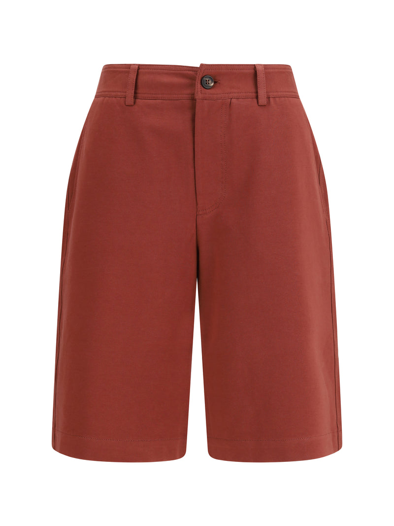 Brunello Cucinelli Brunello Cucinelli Cotton Bermuda Shorts Red Pear - World Class Fashion