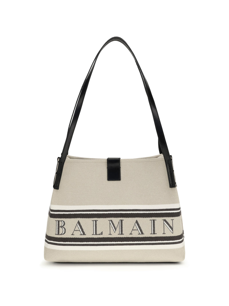 Balmain Balmain Canvas Shoulder Bag Naturel/Noir/Blanc Optique - World Class Fashion
