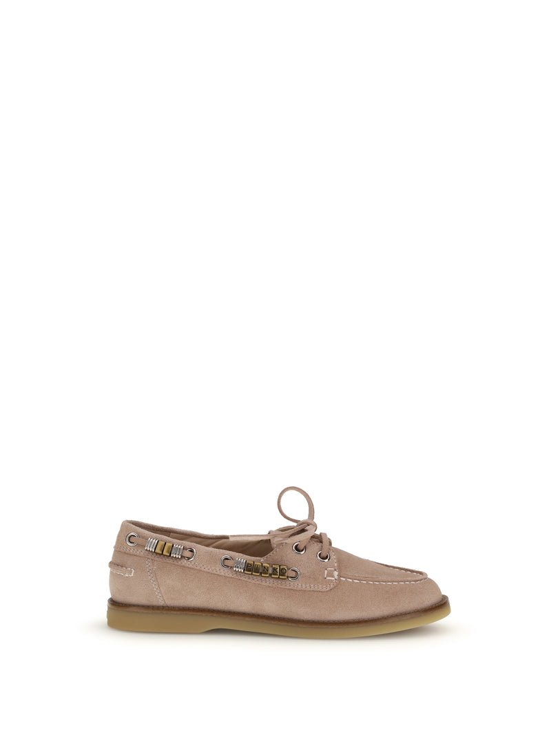 Pinko Pinko Suede Grace Loafers Rose - World Class Fashion