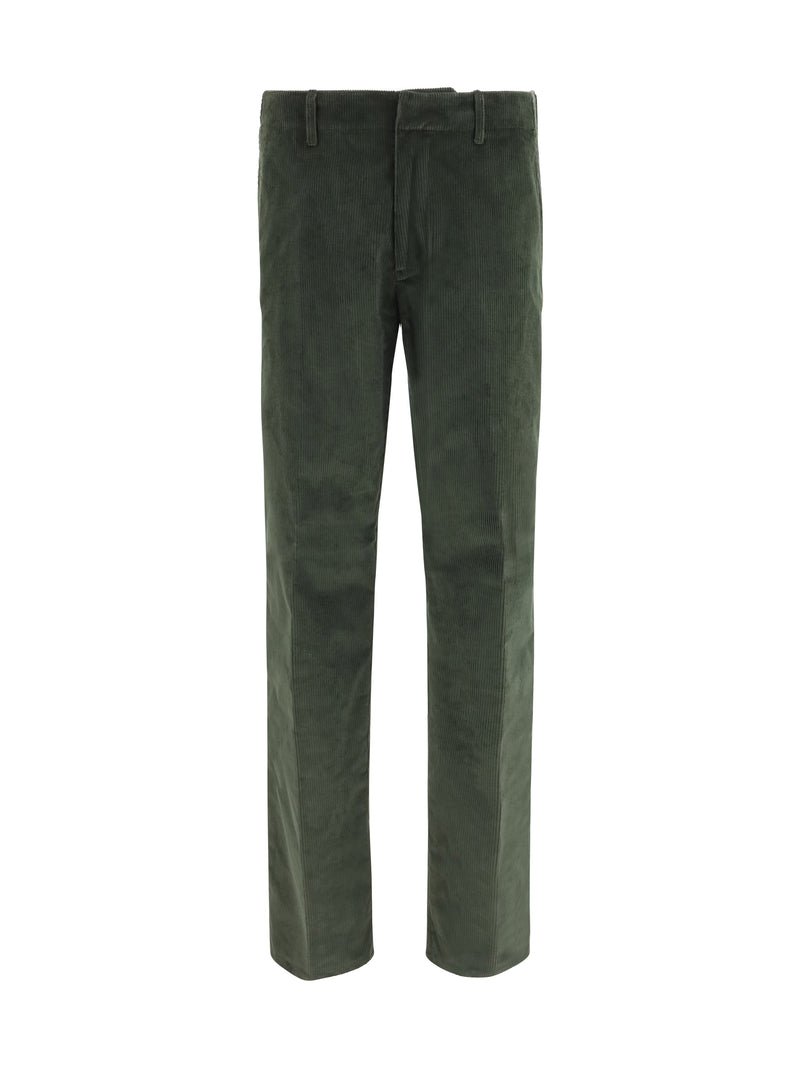 Etro Etro Roma Stretch Cotton Corduroy Pants Verde - World Class Fashion
